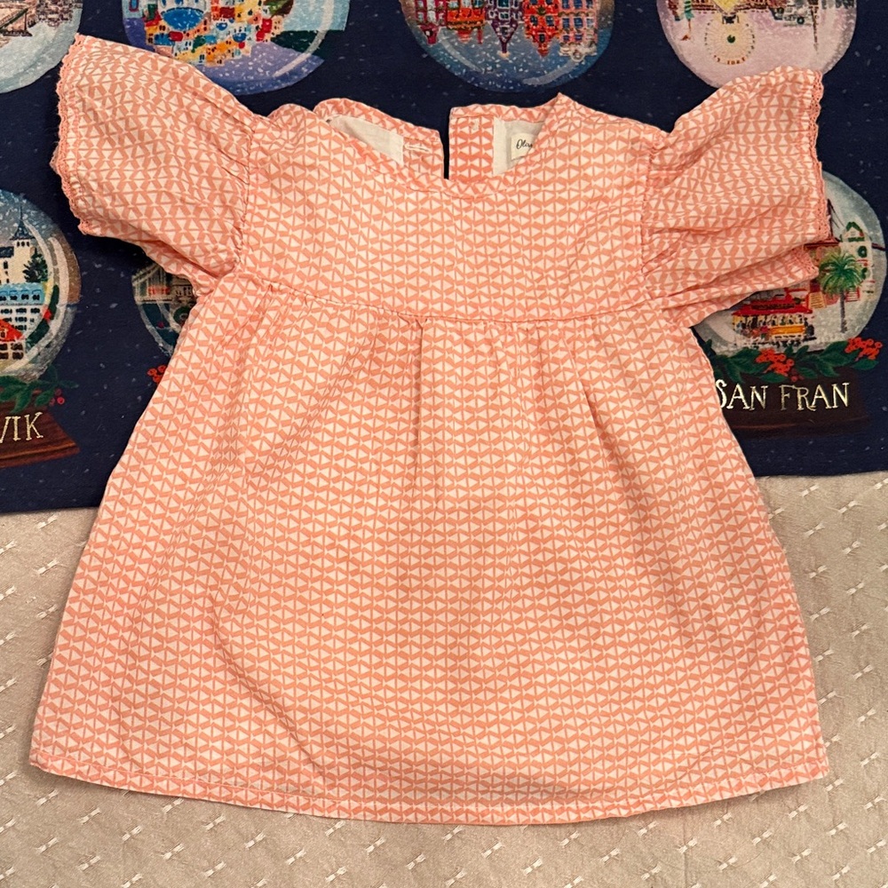 Charming Pink Geometric Kids Blouse